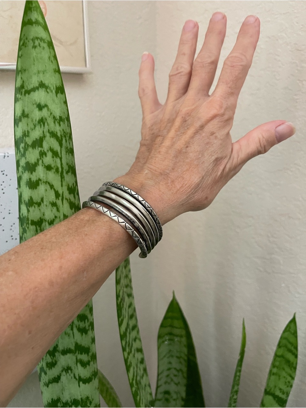 House of Harlow 1960 Silver Stackable look Cuff Bracelet - Silver